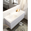 Mondiaz VICA ensemble de meuble de salle de bain - 120cm - meuble sous-vasque cale - 4 tiroirs - lavabo cloud gauche - 1 trou de robinet - miroir LED - version XL 60cm haut SW1097838