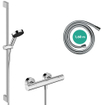 hansgrohe Pulsify Select S Glijstangset - ecosmart - handdouche - thermostatische kraan - 90cm glijstang - glijstuk - doucheslang - chroom SW1186267
