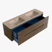 Mondiaz CIRO-DLUX Ensemble de meubles de salle de bains - 150x45x50cm - Plan vasque solid surface Arena - 2 vasques double - 2 trous de robinet - 4 tiroirs - Dusk SW1533108