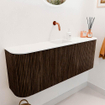 Mondiaz JOYA 113.2cm toiletmeubel - ronding links en rechts kleur Walnut - Wastafel FAYE positie Midden Zonder kraangat kleur Talc. SW1421305