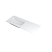 INK Faktor lavabo - 120x45x1.5cm - 1 bassin gauche - 0 trous de robinet - polystone blanc mat SW207278