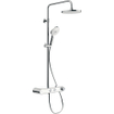 Duravit Shower Systems Système de douche - thermostatique - HOH=15cm - douche de tête ø23cm - 1 jet - douchette ronde - 3 jets - chrome/blanc brillant SW962035