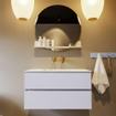 Mondiaz VICA-DLUX Ensemble de meuble de salle de bain - 90cm - meuble sous-vasque cale - 2 tiroirs - lavabo encastrée cloud milieu - sans trous de robinet - version haute de 60cm - frape SW1089041