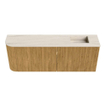 Mondiaz JOYA-DLUX 111.6cm toiletmeubel - ronding links kleur Oak - Wastafel FAYE positie Rechts 1 kraangat kleur Meli. SW1423966