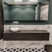 ENSEMBLE DE MEUBLE MONDIAZ LUSH - 180 cm - 2 tiroirs - lavabo BARCO - vasque à gauche - 0 trous de robinet - marron foncé SW409667
