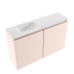 MONDIAZ TURE-DLUX Meuble WC 80cm Rosee. Lavabo EDEN Opalo position gauche. Sans trou de robinet. SW1104516
