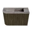 Mondiaz JOYA-DLUX 61.6cm toiletmeubel - ronding links kleur Shadow - Wastafel FAYE positie Rechts 1 kraangat kleur Sombra. SW1425214