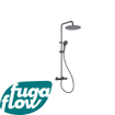 FugaFlow Efficiente Sobrado ensemble de douche à effet pluie avec thermostat douche de tête 30cm douchette à main 3 positions noir 110cm SW1123804