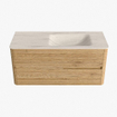 Mondiaz CIRO-DLUX Ensemble de meubles de salle de bains - 110x45x50cm - vasque solid surface Meli - 1 lavabo à droite - sans trous de robinet - 2 tiroirs - Chêne SW1531406