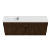 Mondiaz JOYA 100cm meuble de toilette - couleur Walnut - Vasque FAYE position Gauche 1 trou de robinet couleur Talc SW1421280