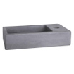 Differnz Force fonteinset - 40x22x8cm - Rechthoek - 1 kraangat - Gebogen chromen kraan - Beton Grijs SW373248