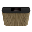 Mondiaz JOYA 63.2cm meuble de toilette - arrondis gauche et droite couleur Dusk - Vasque FAYE position Milieu Sans trou de robinet couleur Urban SW1421682