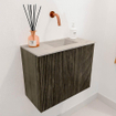 Mondiaz JOYA-DLUX 50cm meuble de salle de bains - couleur Shadow - Vasque FAYE position Droite Sans trou de robinet couleur Opalo. SW1422890