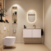 MONDIAZ TURE-DLUX Meuble toilette - 100cm - Rosee - EDEN - vasque Frappe - position centrale - 1 trou de robinet SW1102953