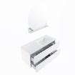 MONDIAZ VICA-DLUX Ensemble meuble de salle de bains - 110cm - meuble bas talc - 2 tiroirs - lavabo encastré cloud à droite - sans trous de robinet - version haute 60cm - opalo SW1088488
