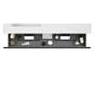 Saniclass Chaci Ensemble meuble de salle de bains - 120x46x55cm - vasque en céramique blanche - 2 lavabos - sans trous de robinetterie - 2 tiroirs - miroir rond avec éclairage - noir mat SW816496