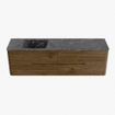 Mondiaz CIRO-DLUX Badkamermeubelset - 170x45x50cm - Solid surface wastafel Lava - 1 wasbak Links - 1 kraangat - 4 lades - Dusk SW1533062
