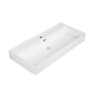 Saniclass Levina Meuble lavabo - 100,5x47x12cm - trop-plein - 1 lavabo - 1 trou de robinet - céramique - blanc brillant SW1382548