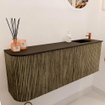 Mondiaz JOYA 111.6cm meuble de salle de bains - arrondi gauche couleur Dusk - Vasque FAYE position Droite 1 trou de robinet couleur Urban. SW1421671