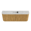 Mondiaz JOYA-DLUX 113.2cm toiletmeubel - ronding links en rechts kleur Oak - Wastafel FAYE positie Midden Zonder kraangat kleur Opalo. SW1422182