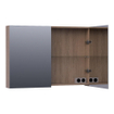 Saniclass Plain Spiegelkast - 100x70x15cm - 2 links/rechtsdraaiende spiegeldeuren - MFC - legno viola SW393020