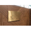QeramiQ Push Metal Plaque de commande - pour bâti-support Geberit UP320 - double chasse - boutons ronds - métal - laiton brossé (or) SW706200