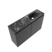 MONDIAZ TURE-DLUX meuble WC 80 cm Dark Grey. Lavabo EDEN Lava position droite. Sans trou de robinet. SW1103770