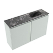 MONDIAZ TURE-DLUX Meuble WC 80 cm Greey. EDEN lavabo Lava position droite. Avec 1 trou de robinet. SW1103791