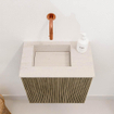 Mondiaz JOYA-DLUX 40cm toiletmeubel - kleur Dusk - Wastafel FAYE positie Links Zonder kraangat kleur Meli. SW1425806