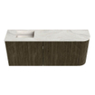 Mondiaz JOYA-DLUX 101.6cm toiletmeubel - ronding rechts kleur Shadow - Wastafel FAYE positie Links 1 kraangat kleur Ostra. SW1423015