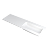 INK Faktor lavabo - 160x45x1.5cm - 1 cuve à droite - 1 trou de robinet - polystone blanc mat SW207310