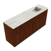 Mondiaz JOYA-DLUX 90cm meuble de salle de bains - couleur Ruby - Vasque FAYE position Droite Sans trou de robinet couleur Ostra. SW1423803