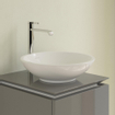 Villeroy & Boch Loop en Friends opzetwastafel met plug met keramische afdekking O43cm met overloop wit 1020117