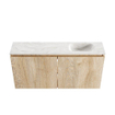 MONDIAZ TURE-DLUX meuble WC 100 cm Washed Oak. Lavabo EDEN Ostra position droite. Sans trou de robinet. SW1105136