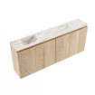 MONDIAZ TURE-DLUX 120cm toiletmeubel Washed Oak. EDEN wastafel Frappe positie links. Zonder kraangat. SW1103063