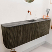 Mondiaz JOYA-DLUX 123.2cm toiletmeubel - ronding links en rechts kleur Shadow - Wastafel FAYE positie Midden Zonder kraangat kleur Sombra. SW1425250