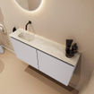 MONDIAZ TURE-DLUX Meuble toilette - 100cm - Cale - EDEN - vasque Ostra - position gauche - sans trou de robinet SW1104751