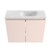 MONDIAZ TURE-DLUX Meuble de toilettes 60 cm Rosee. Lavabo EDEN Opalo position droite. Sans trou de robinet. SW1104482