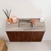 Mondiaz JOYA-DLUX 60cm toiletmeubel - kleur Ruby - Wastafel FAYE positie Midden 1 kraangat kleur Oza. SW1425497