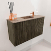 Mondiaz JOYA-DLUX 70cm meuble de salle de bains - couleur Shadow - Vasque FAYE position Milieu 1 trou de robinet couleur Arena. SW1424798