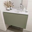 MONDIAZ OLAN Kit lave-mains - 80x30x40cm - 1 trou de robinet - 1 tiroir - army mat - lavabo centré - Solid Surface Blanc SW473328