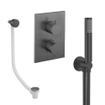 Crosswater MPRO Handdoucheset - 2 hendels - badafvoer - handdouche - gunmetal SW1472552