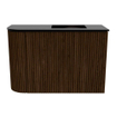 Mondiaz JOYA 61.6cm toiletmeubel - ronding links kleur Walnut - Wastafel FAYE positie Rechts 1 kraangat kleur Urban. SW1421381