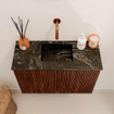 Mondiaz JOYA-DLUX 60cm toiletmeubel - kleur Ruby - Wastafel FAYE positie Midden Zonder kraangat kleur Lava. SW1423612