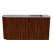 Mondiaz JOYA-DLUX Meuble de salle de bains 81,6cm - arrondi gauche couleur Ruby - Vasque FAYE position Droite Sans trou de robinet couleur Oza SW1425540
