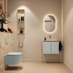MONDIAZ TURE-DLUX Meuble toilette - 60cm - Greey - EDEN - vasque Frappe - position centrale - sans trou de robinet SW1102786