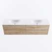 Mondiaz VICA Badkamermeubelset - 180x50x45cm - 4 lades - Wastafel talc - dubbele wasbak - zonder kraangat - Washed Oak SW961728