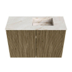 Mondiaz JOYA-DLUX 60cm meuble de salle de bains sous lavabo - couleur Dusk - Vasque FAYE position Droite 1 trou de robinet couleur Frappe. SW1423062