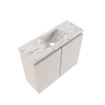 MONDIAZ TURE-DLUX Meuble de toilettes 60cm Linen. EDEN lavabo Glace position milieu. Sans trou de robinet. SW1103354