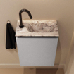 MONDIAZ TURE-DLUX 40cm toiletmeubel Plata. EDEN wastafel Glace positie rechts. Met 1 kraangat. SW1103462